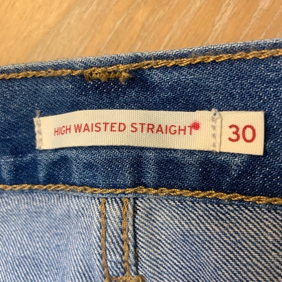 LEVI’S HIGH RISE WIDE LEG STRAIGHT DENIM JEANS 30 NWT - Picture 7 of 10